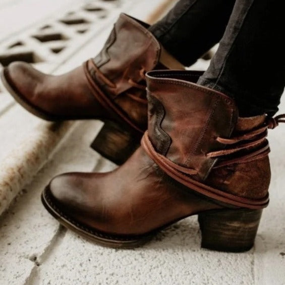 Drune | lederstiefel mit modernem design für frauen