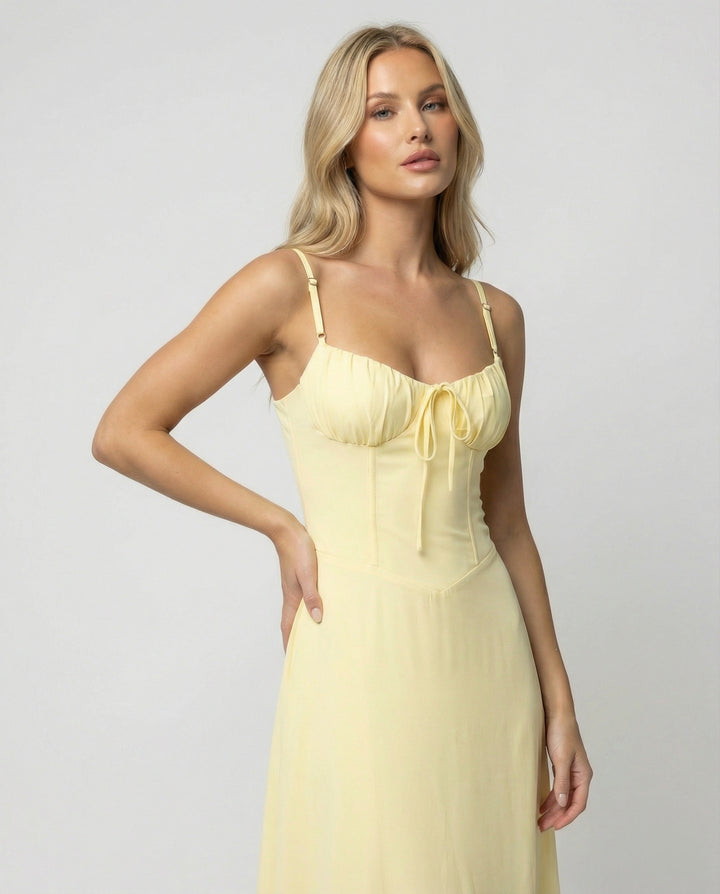 Elegantes Damen-Maxi-Kleid mit Spaghettiträgern für festliche Anlässe | Drune