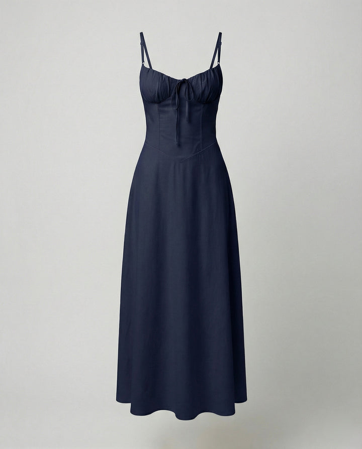 Elegantes Damen-Maxi-Kleid mit Spaghettiträgern für festliche Anlässe | Drune