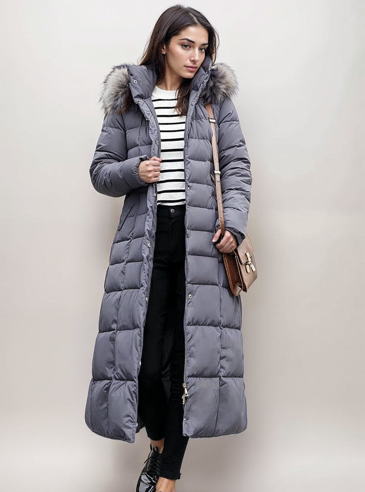 Drune | Gürteltaschen-Pufferjacke - Mit Kunstfellbesatz Kapuze - Ultra-warme Isolierung - Winter Chic