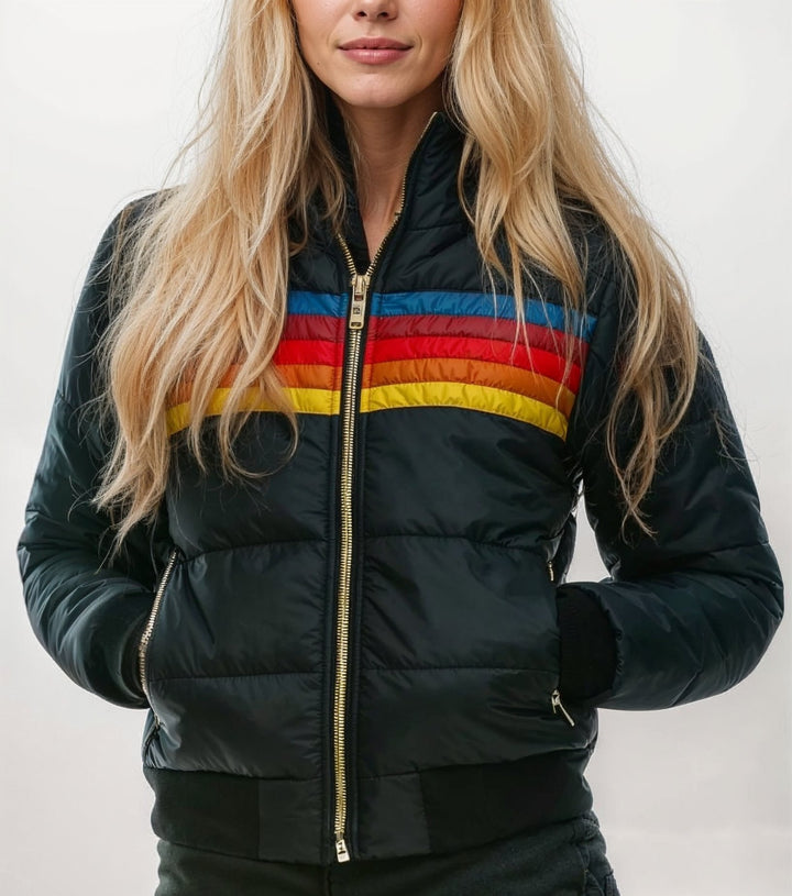 Drune | Farbblock Pufferjacke - Leichte Isolierung - Vintage-Stil - Herbst- und Frühlingsschichtung
