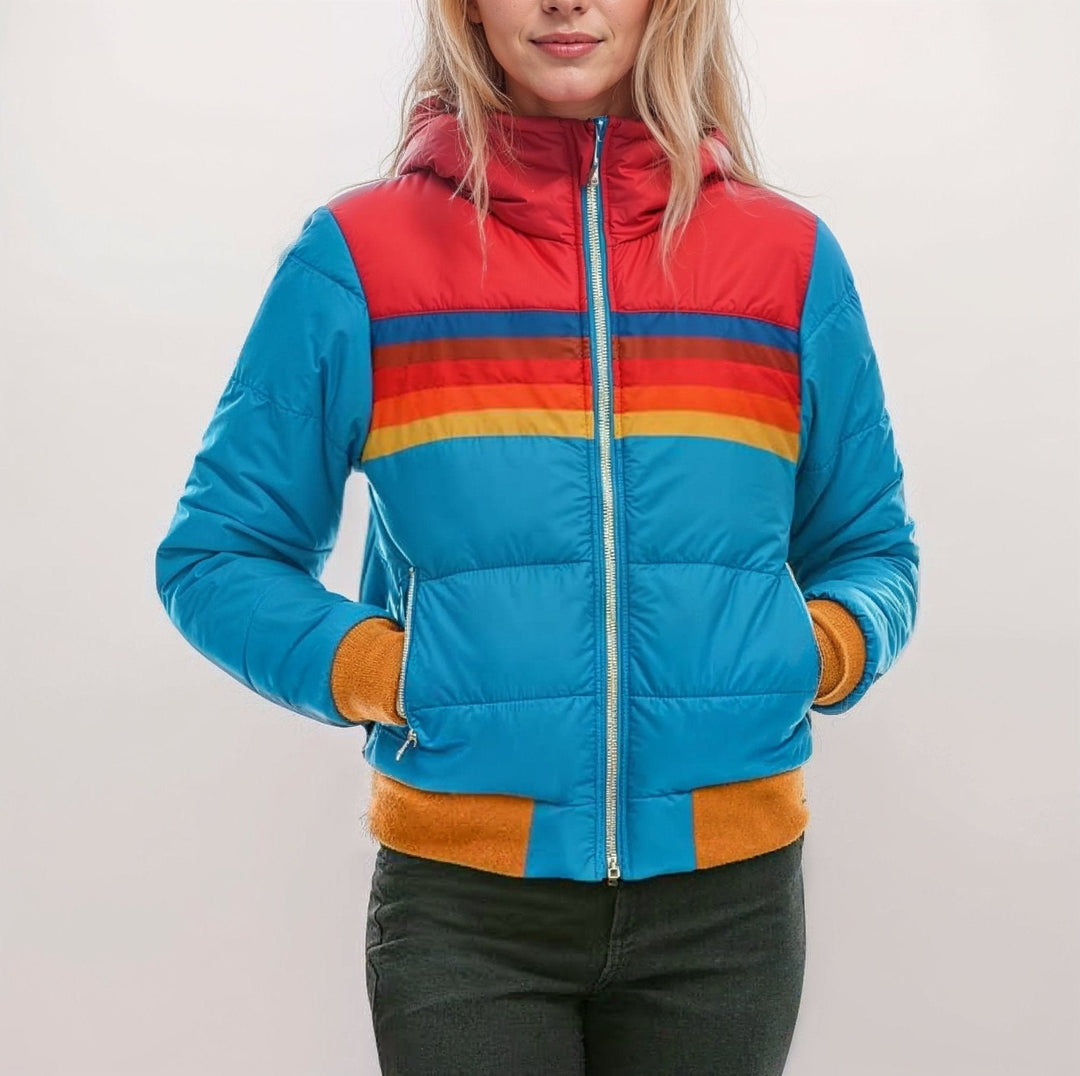 Drune | Farbblock Pufferjacke - Leichte Isolierung - Vintage-Stil - Herbst- und Frühlingsschichtung
