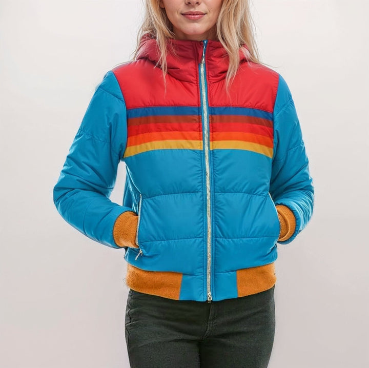 Drune | Farbblock Pufferjacke - Leichte Isolierung - Vintage-Stil - Herbst- und Frühlingsschichtung