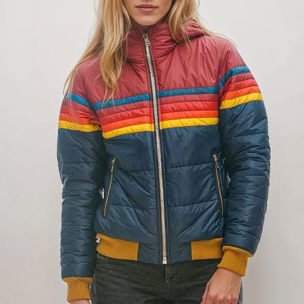 Drune | Farbblock Pufferjacke - Leichte Isolierung - Vintage-Stil - Herbst- und Frühlingsschichtung