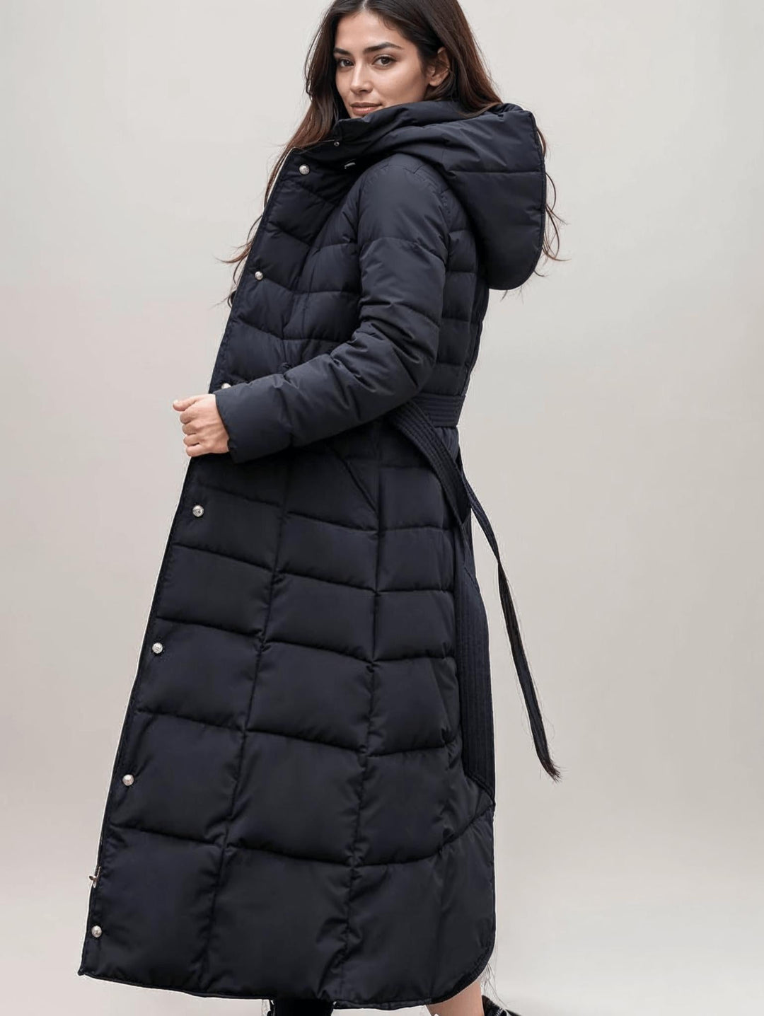 Drune | Gürteltaschen-Pufferjacke - Mit Kunstfellbesatz Kapuze - Ultra-warme Isolierung - Winter Chic