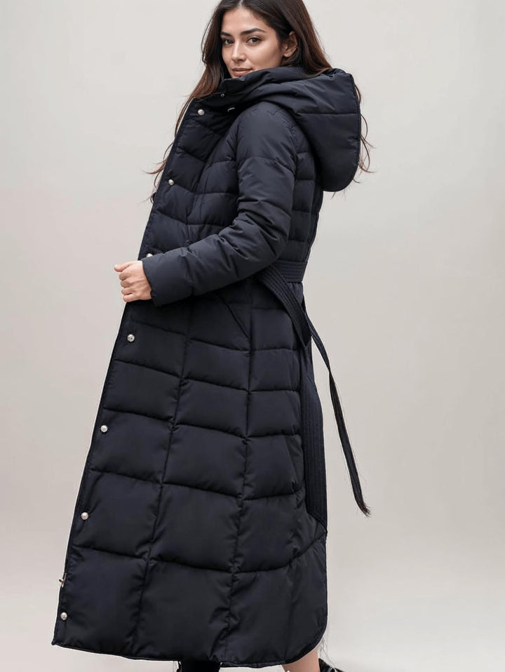 Drune | Gürteltaschen-Pufferjacke - Mit Kunstfellbesatz Kapuze - Ultra-warme Isolierung - Winter Chic