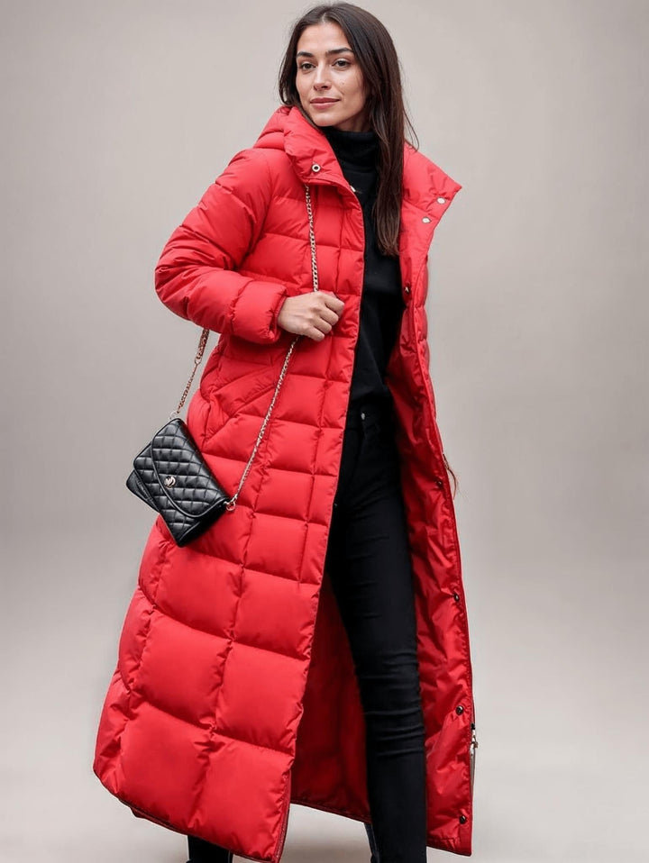 Drune | Gürteltaschen-Pufferjacke - Mit Kunstfellbesatz Kapuze - Ultra-warme Isolierung - Winter Chic