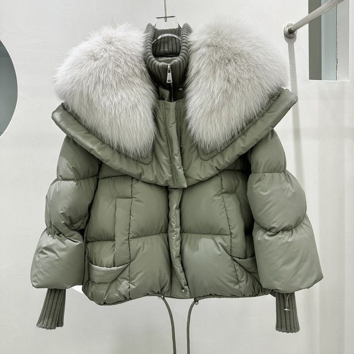 Drune | Fellbesatz Pufferjacke - Luxuriöse Winterwärme - Kurzes Steppmuster - Kältewetter-Essential