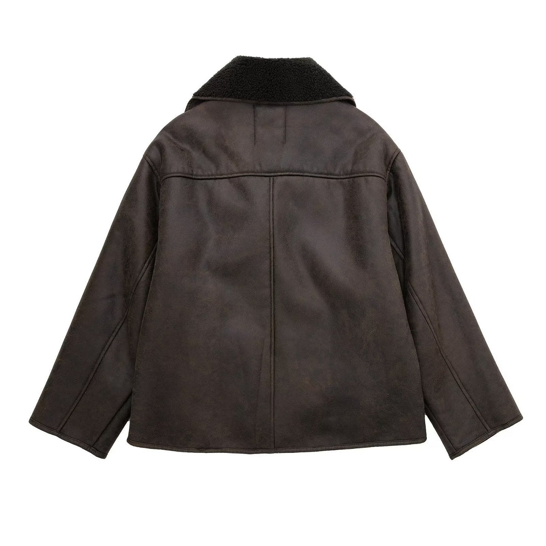 Drune | Faux Shearling Jacke - Warm & Stilvoll - Lederlook - Winter-Essential