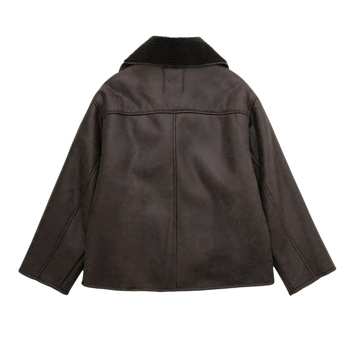 Drune | Faux Shearling Jacke - Warm & Stilvoll - Lederlook - Winter-Essential