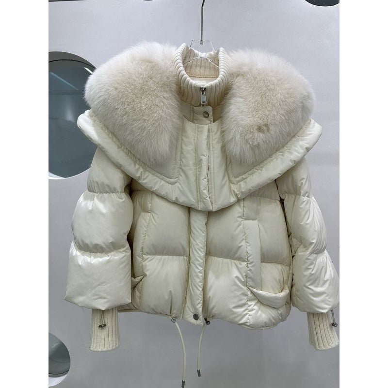 Drune | Fellbesatz Pufferjacke - Luxuriöse Winterwärme - Kurzes Steppmuster - Kältewetter-Essential