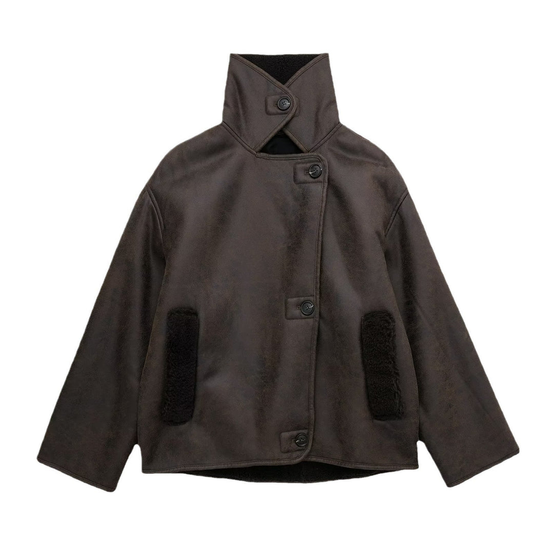 Drune | Faux Shearling Jacke - Warm & Stilvoll - Lederlook - Winter-Essential