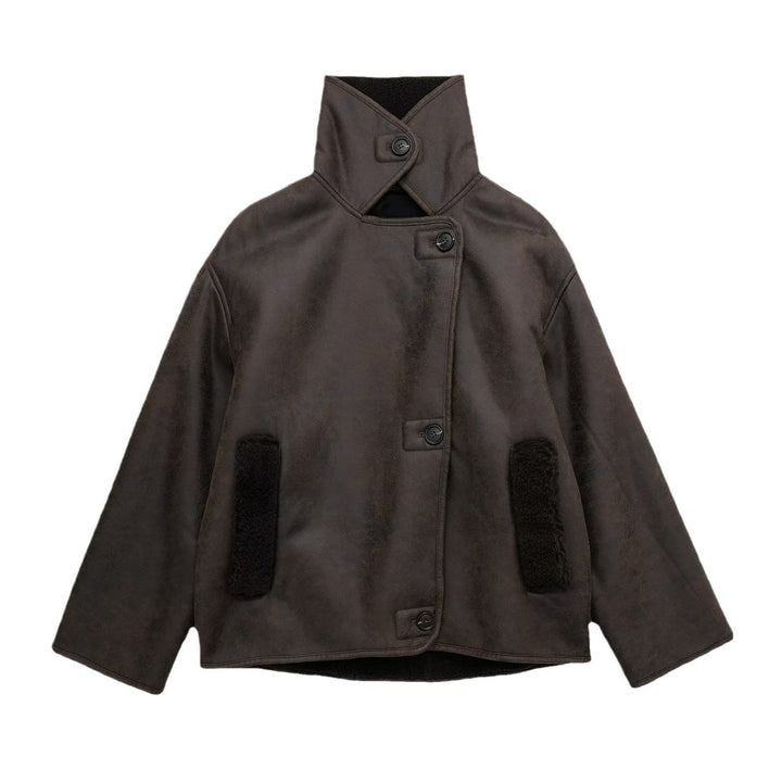 Drune | Faux Shearling Jacke - Warm & Stilvoll - Lederlook - Winter-Essential