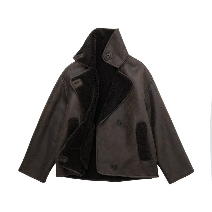 Drune | Faux Shearling Jacke - Warm & Stilvoll - Lederlook - Winter-Essential