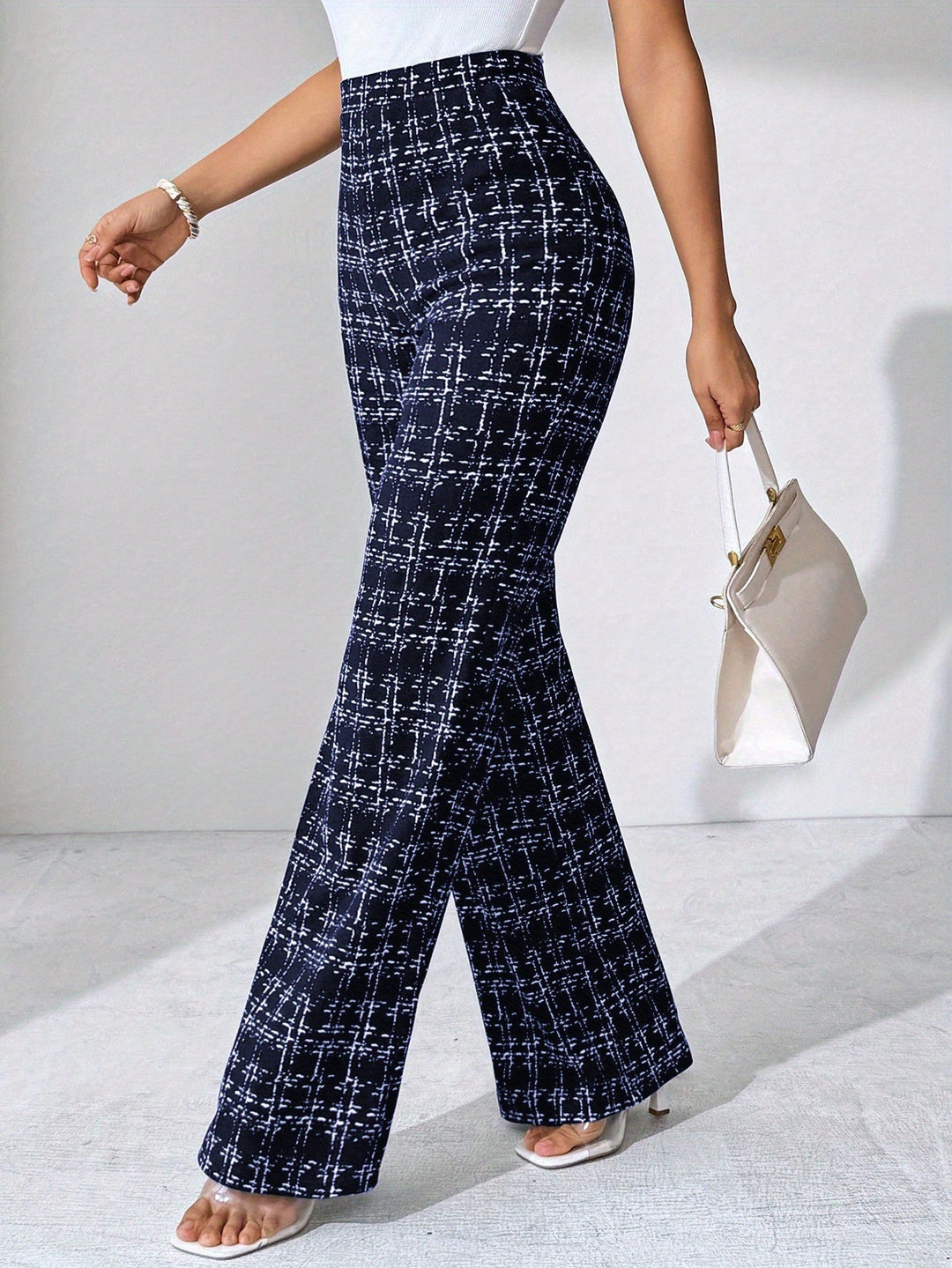 Drune | Tweed Plaid Glockenhose