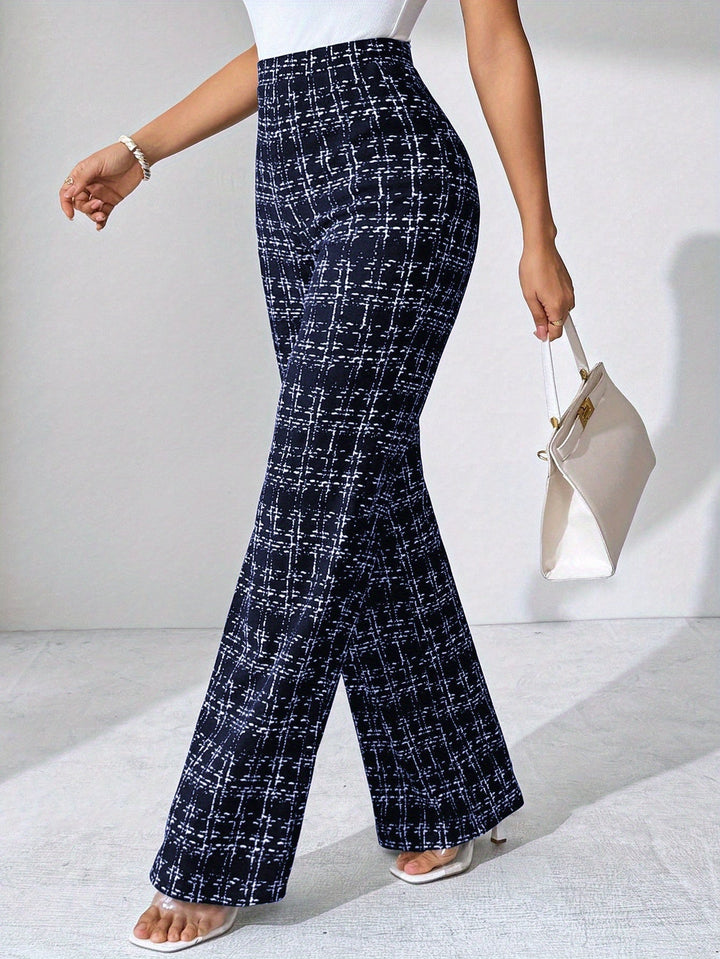 Drune | Tweed Plaid Glockenhose