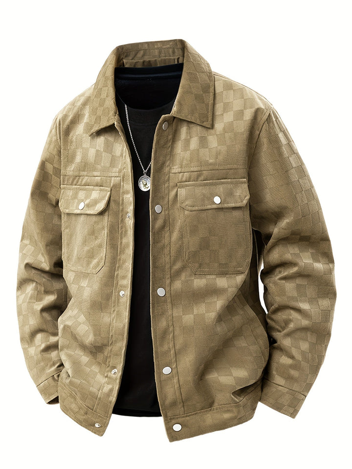 Drune | Karierte Wildlederjacke