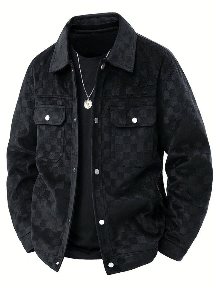 Drune | Karierte Wildlederjacke