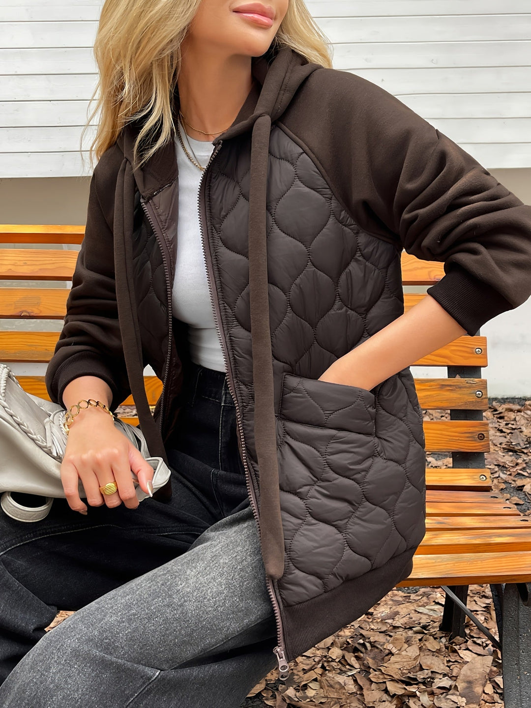 Drune | Gestepptes Hoodie-Jacke