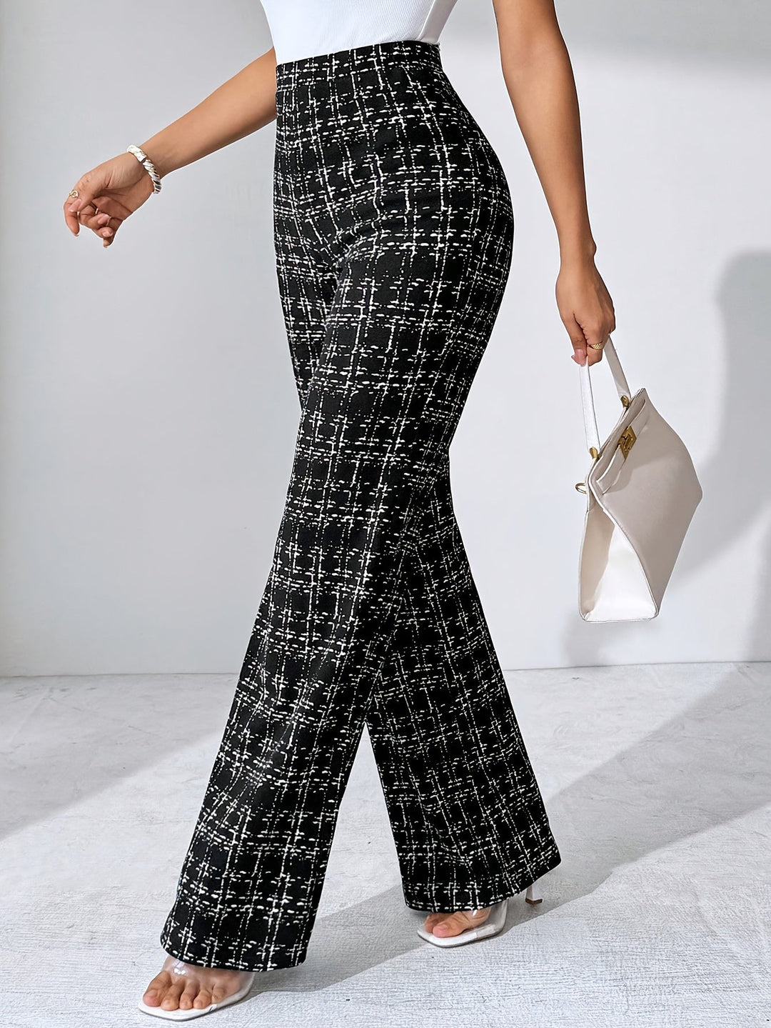 Drune | Tweed Plaid Glockenhose