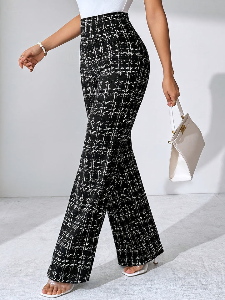 Drune | Tweed Plaid Glockenhose