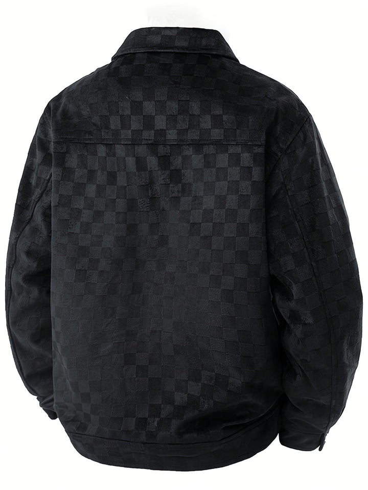 Drune | Karierte Wildlederjacke