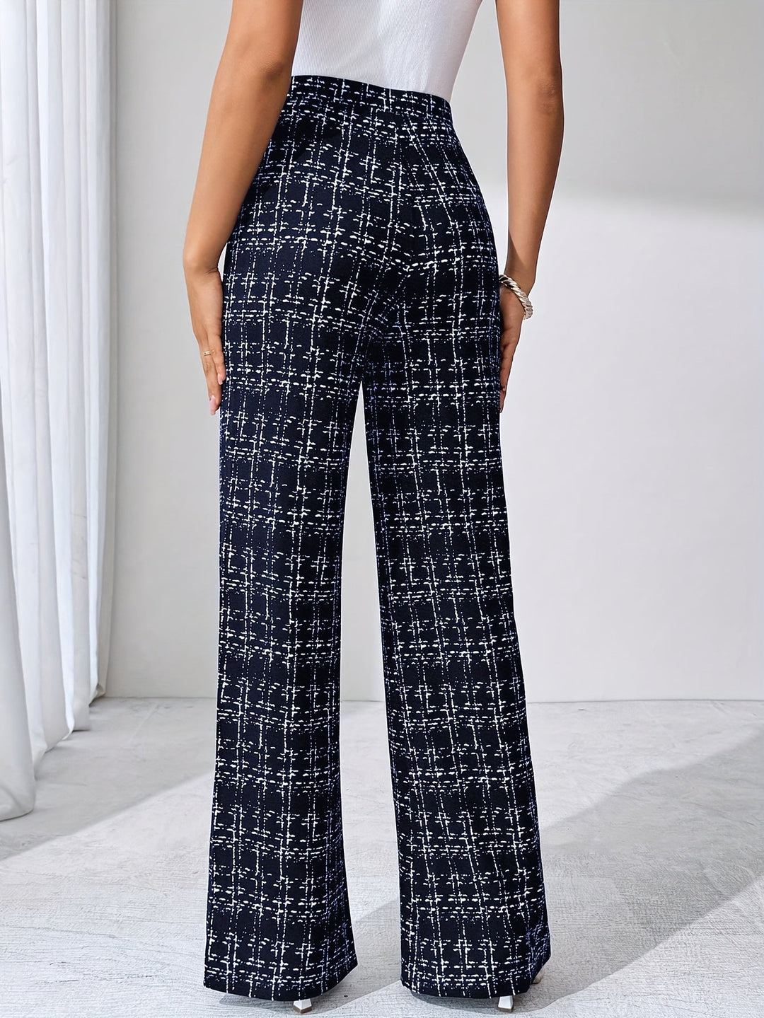 Drune | Tweed Plaid Glockenhose