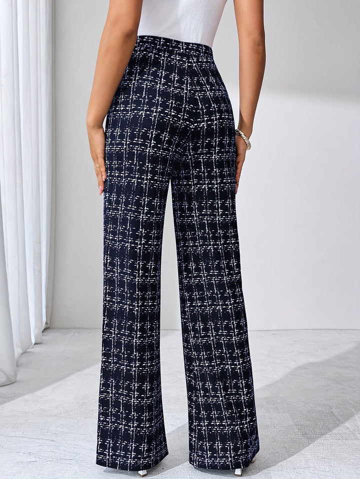 Drune | Tweed Plaid Glockenhose