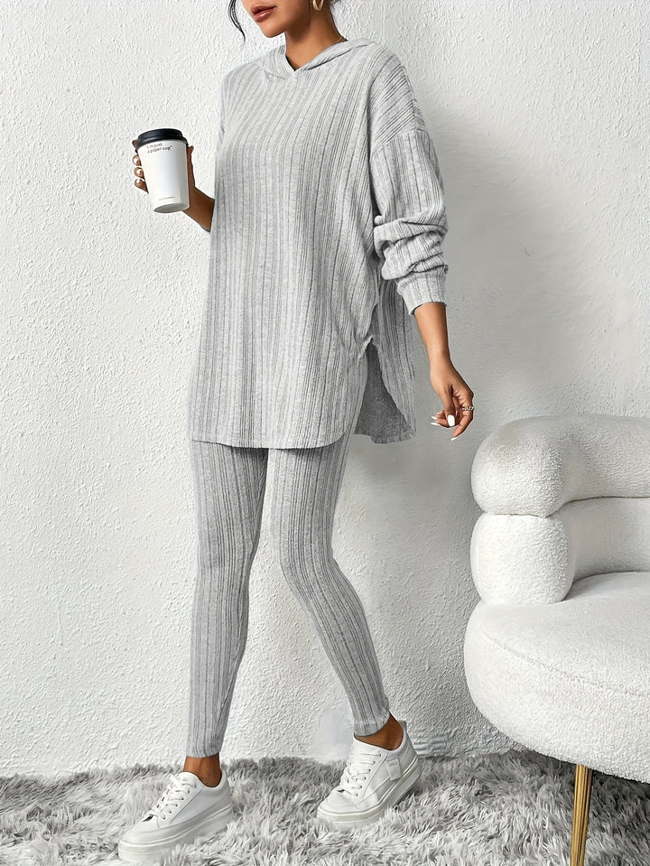 Drune | Geripptes Strick-Loungewear-Set