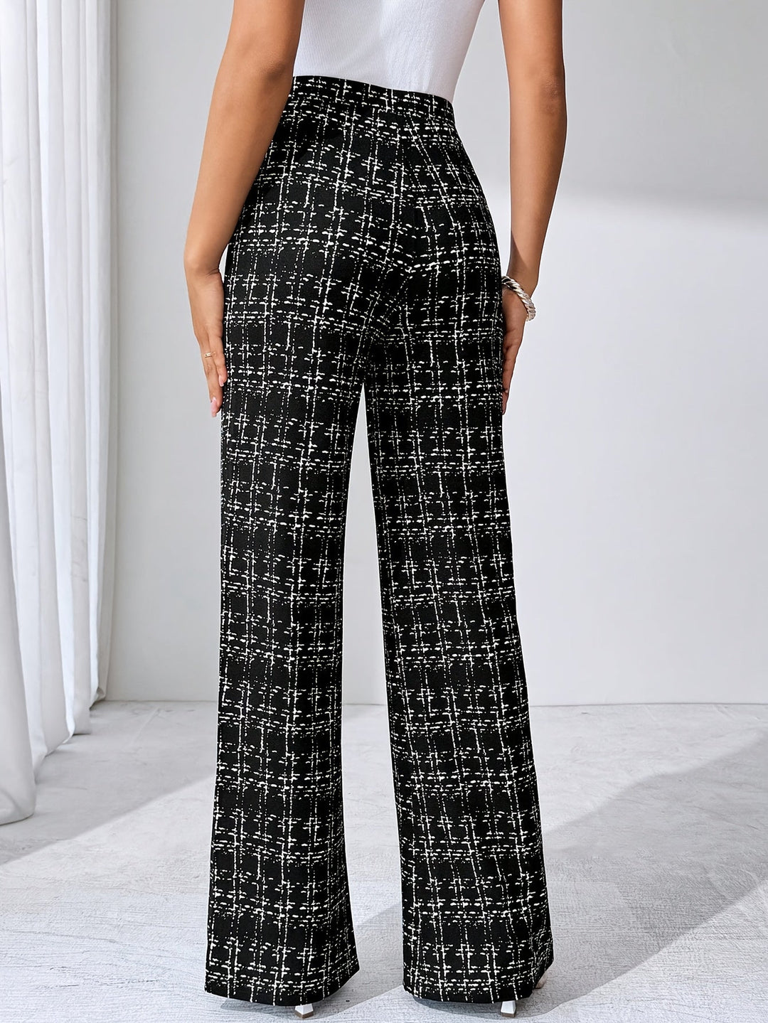 Drune | Tweed Plaid Glockenhose