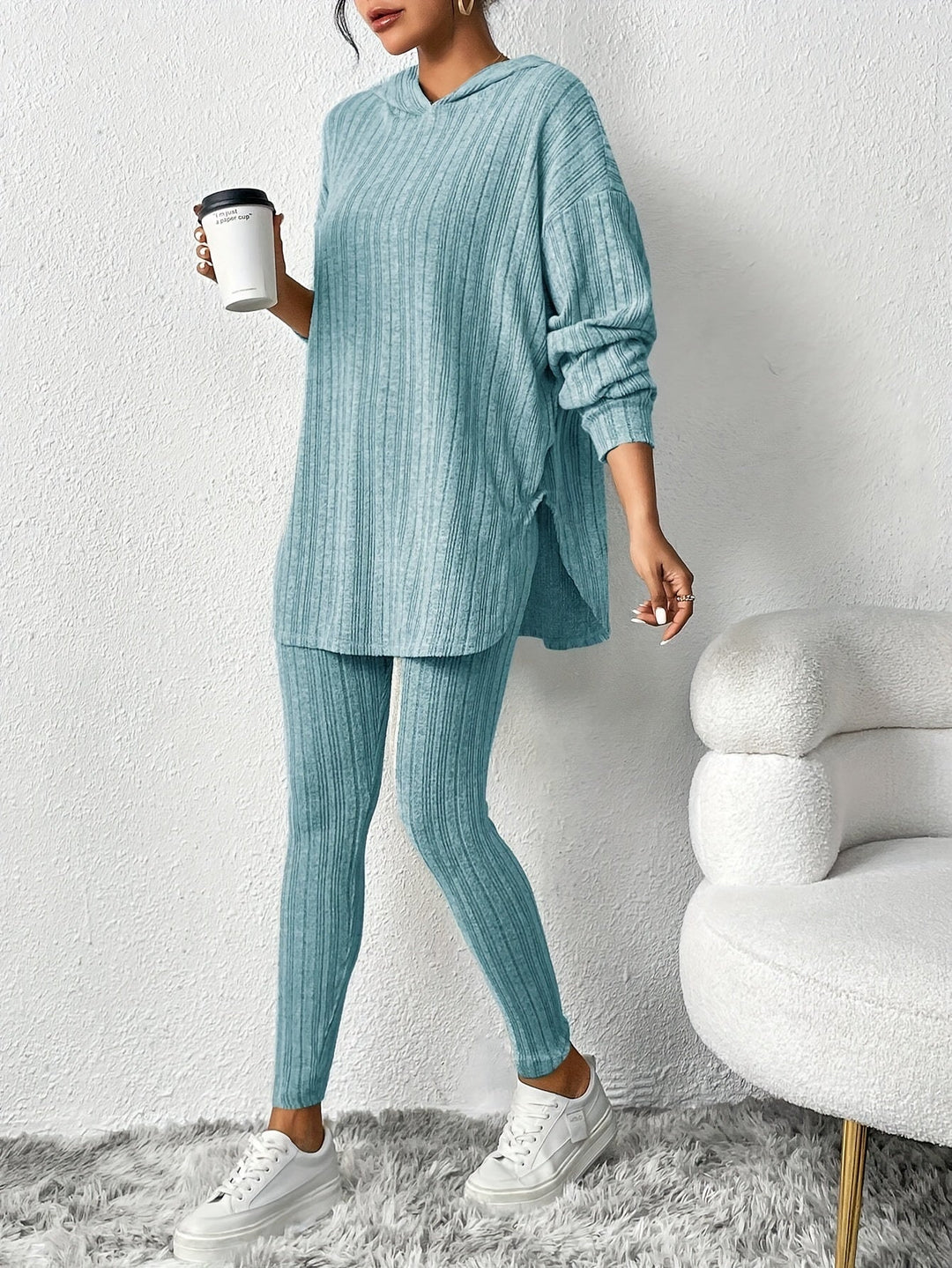 Drune | Geripptes Strick-Loungewear-Set