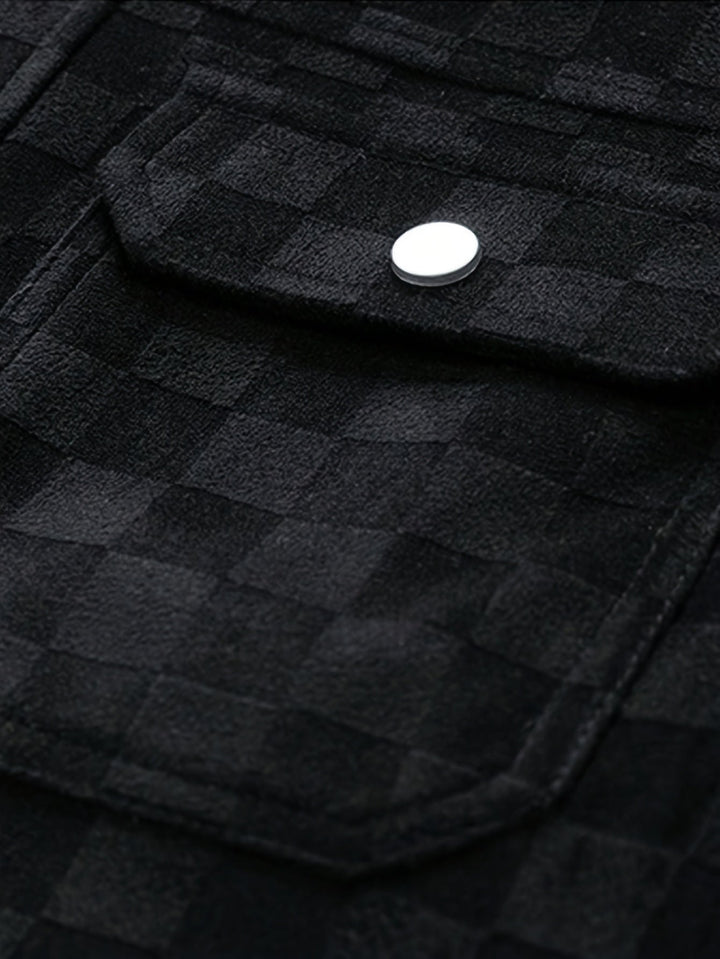 Drune | Karierte Wildlederjacke