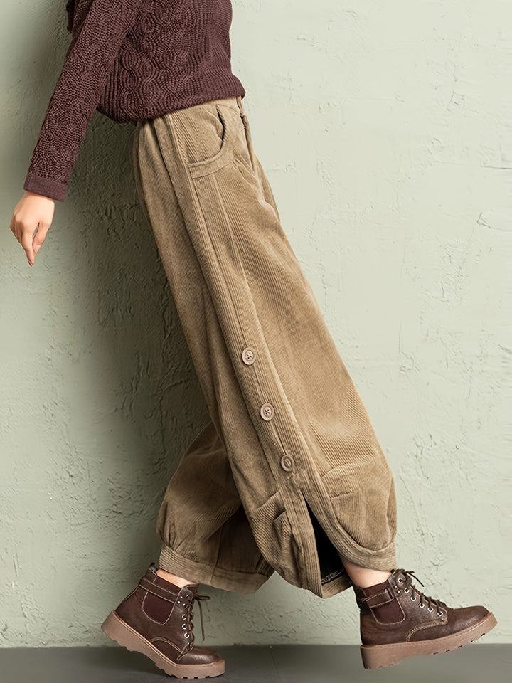 Drune | Plissierte Corduroyhose