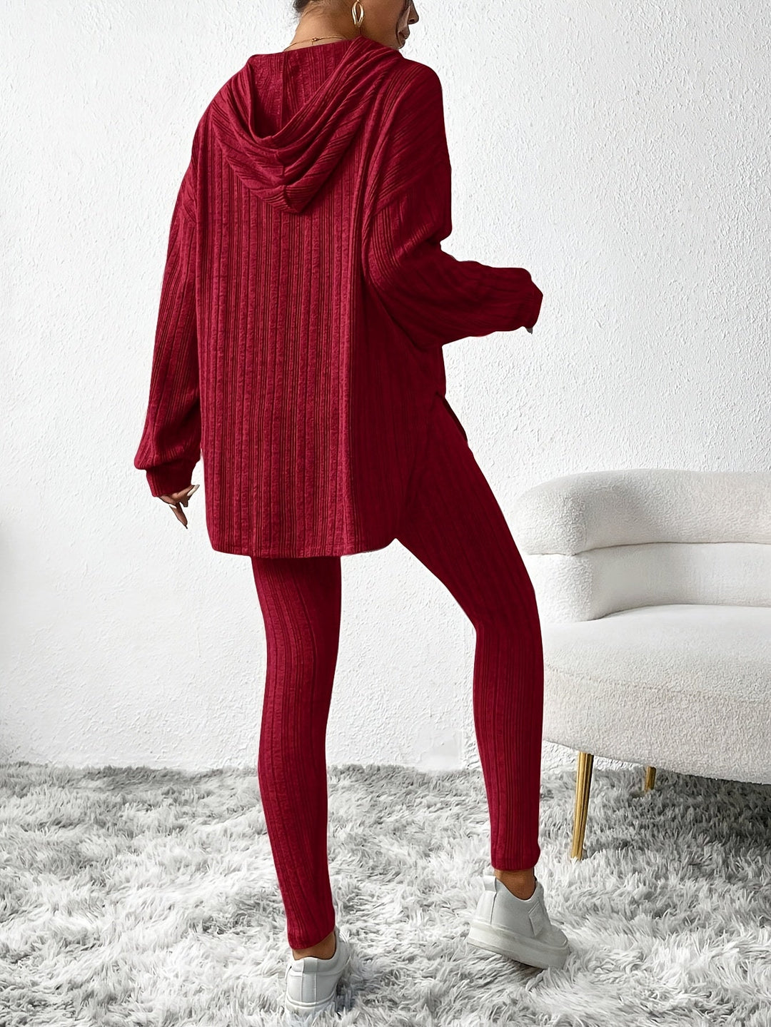 Drune | Geripptes Strick-Loungewear-Set