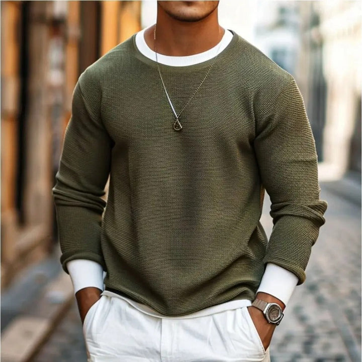 Drune | Strukturierter Strickpullover Lange Ärmel Lässiger und Stilvolles Aussehen
