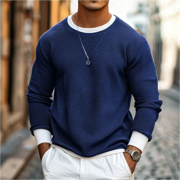 Drune | Strukturierter Strickpullover Lange Ärmel Lässiger und Stilvolles Aussehen