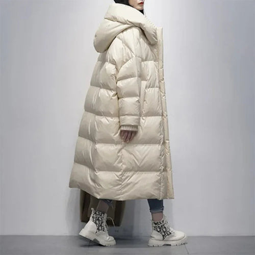Drune | Lange Pufferjacke mit Daunenumhang