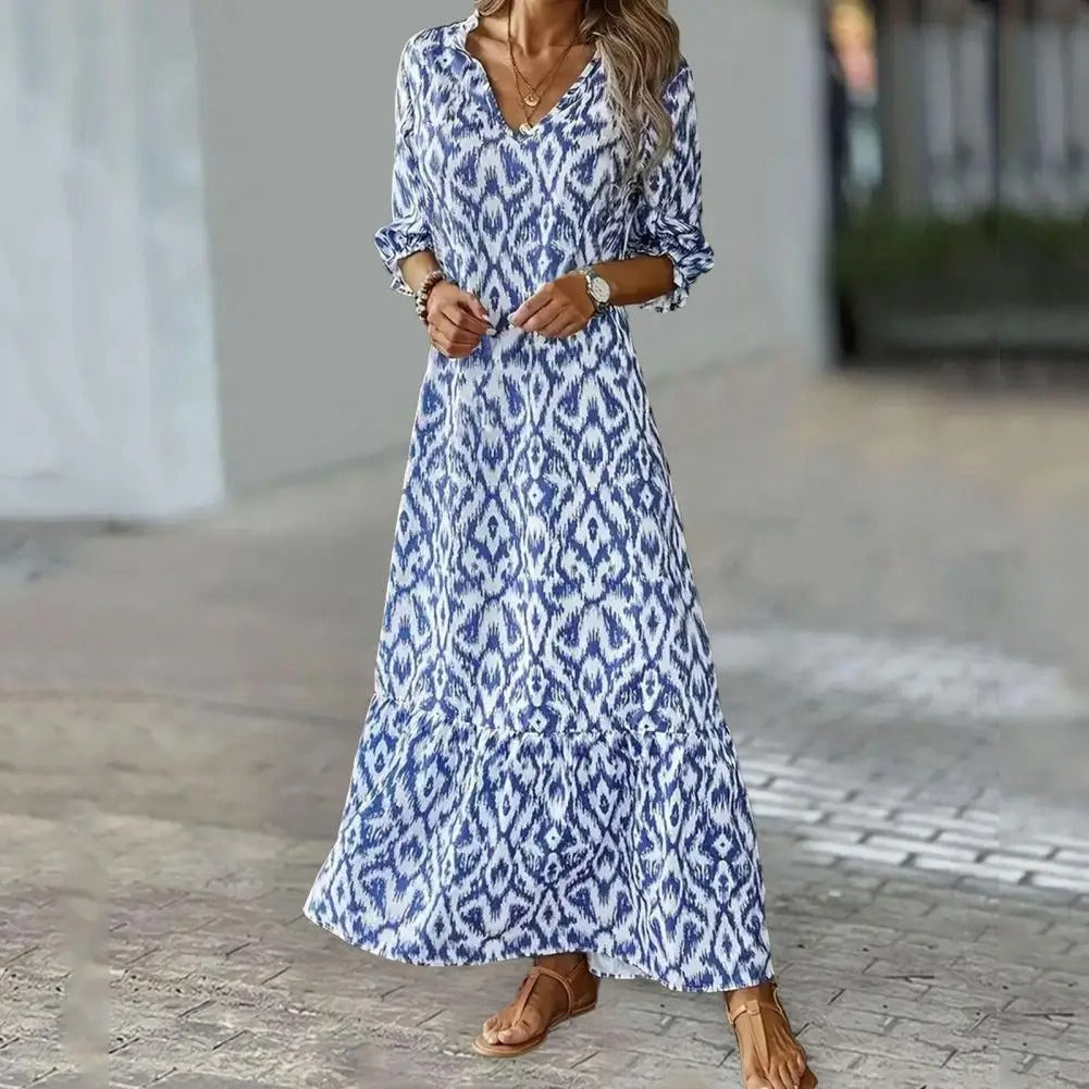 Drune | Bohemian Maxikleid mit Ärmeln für Frauen