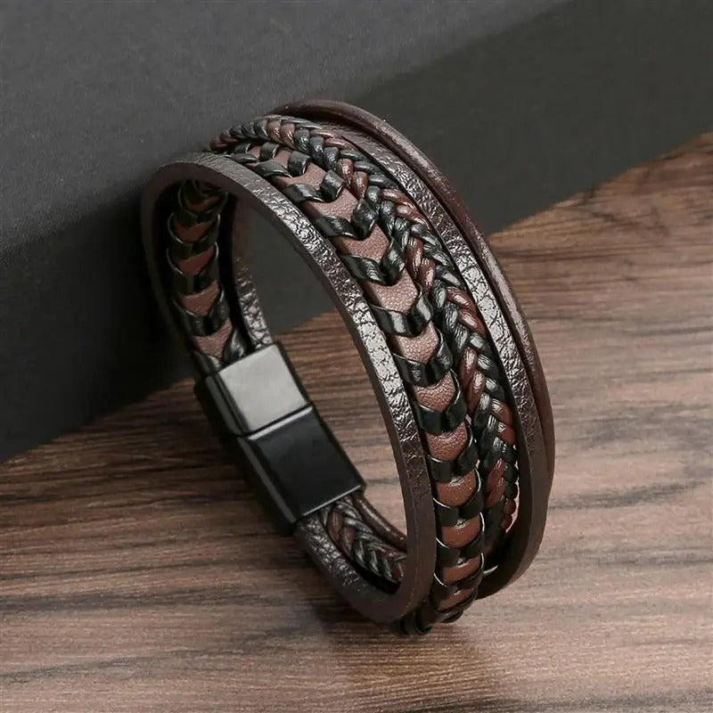 Drune | Geflochtenes Lederarmband Mit Antikem Verschluss