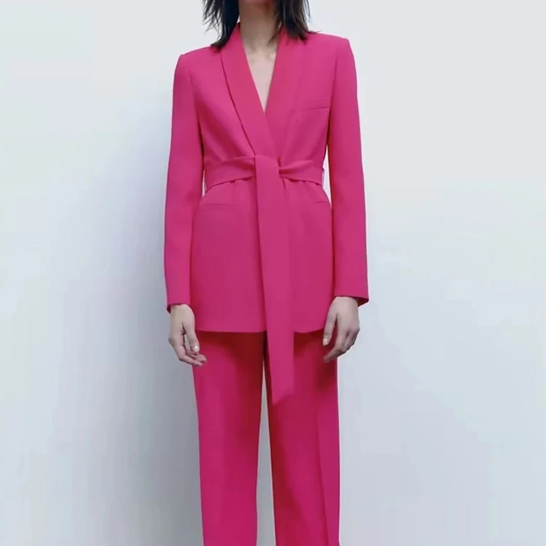 Drune | Mehrfarben Hausbekleidungsstil Blazer und Hose Set