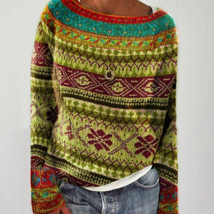 Drune | Weinlese Winterpullover Mit Muster