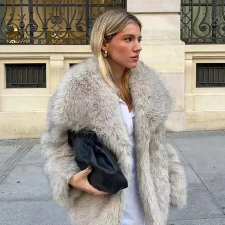 Drune | Warmer Kunstpelzmantel für Damen