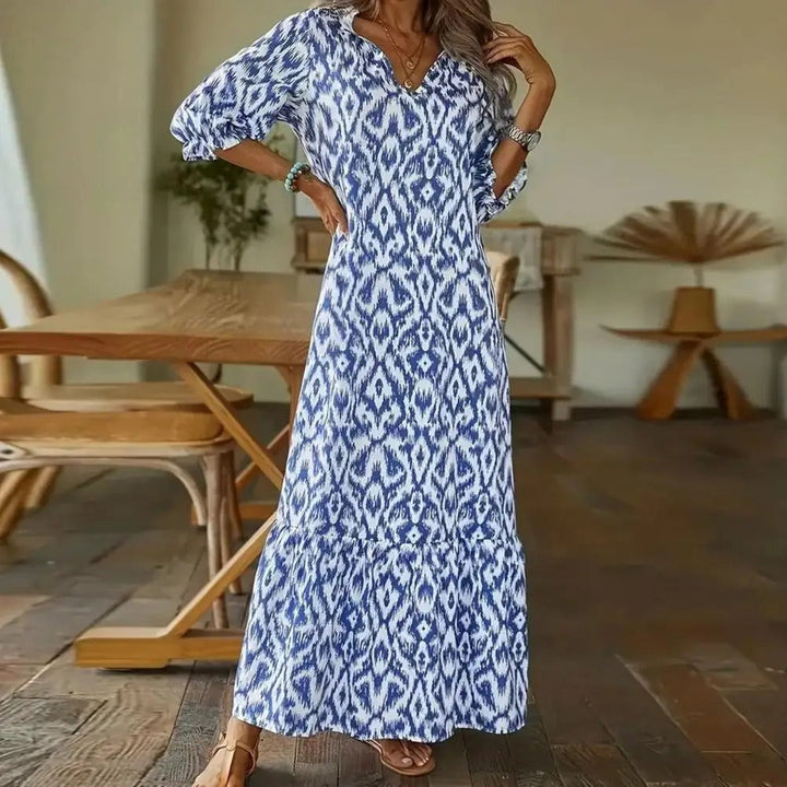 Drune | Bohemian Maxikleid mit Ärmeln für Damen