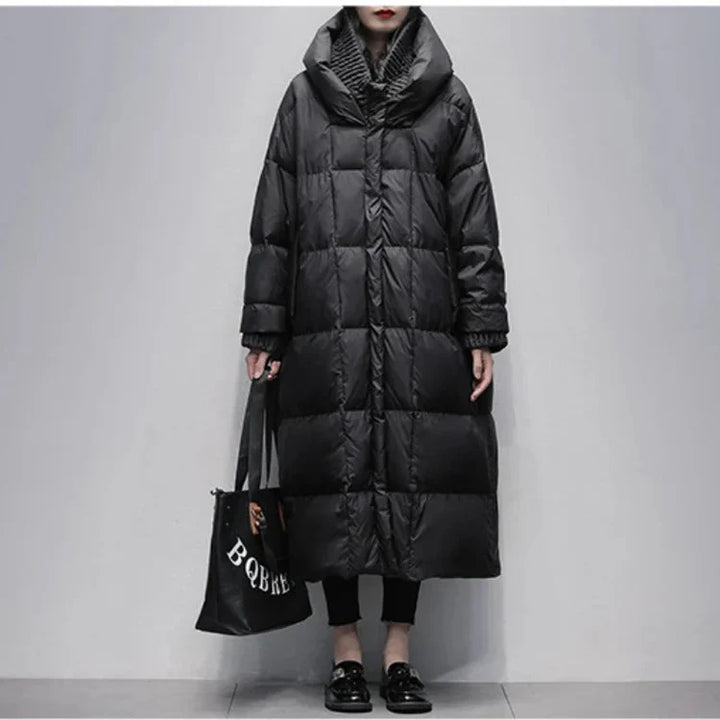 Drune | Lange Pufferjacke mit Daunenumhang
