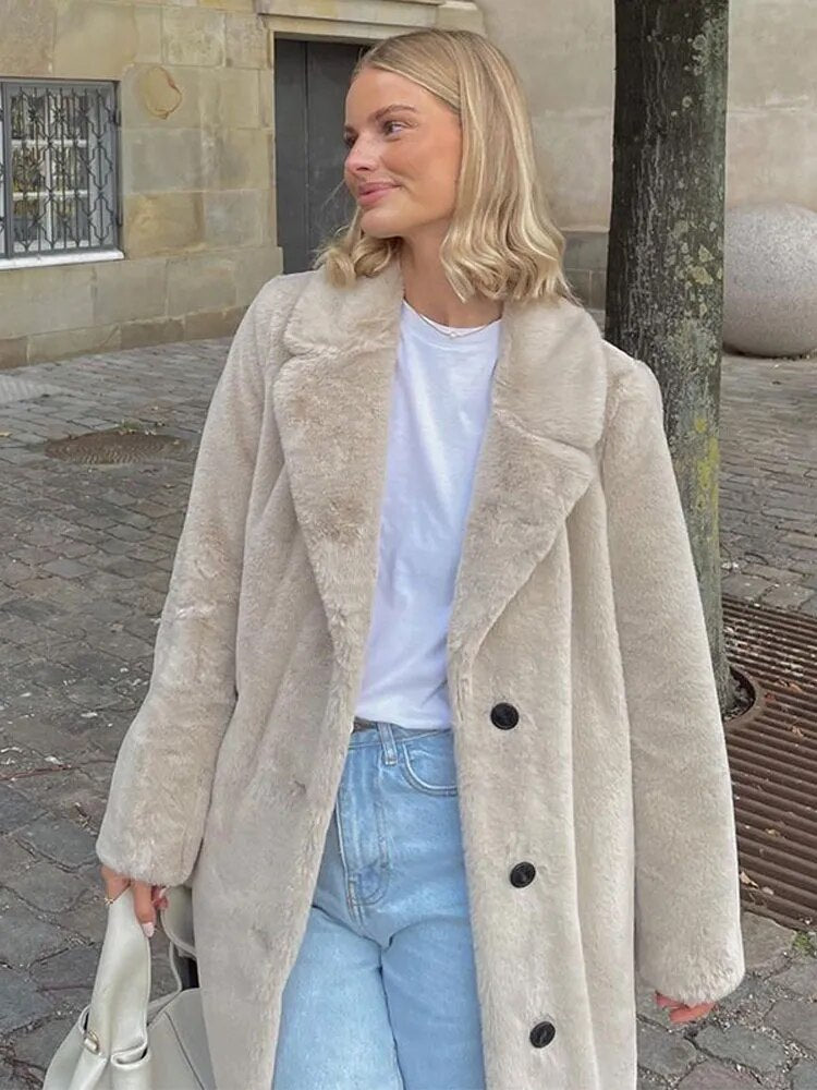 Drune | Weiche Faux Fur Jacke Polyester Elegant und Warm