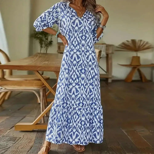 Drune | Bohemian Maxikleid mit Ärmeln für Frauen