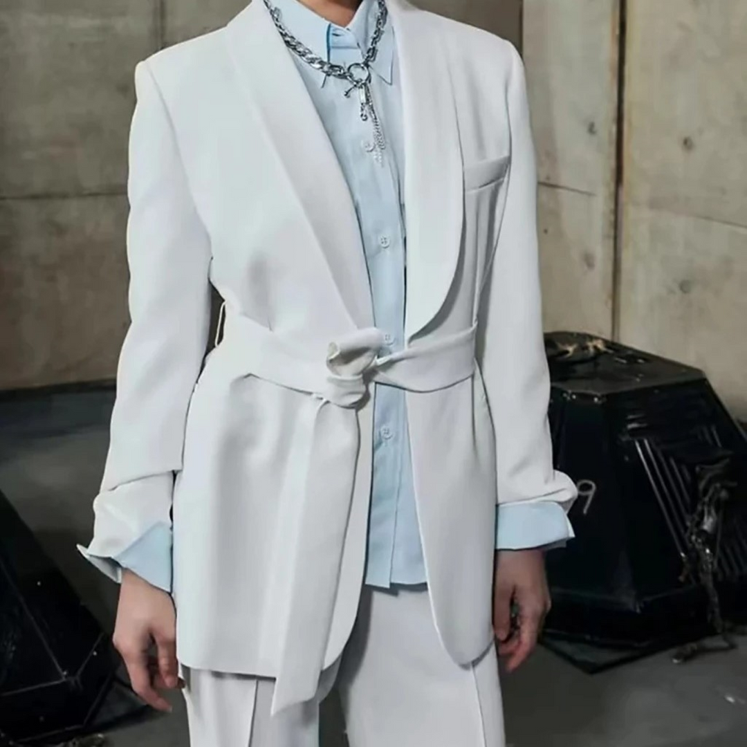 Drune | Mehrfarben Hausbekleidungsstil Blazer und Hose Set