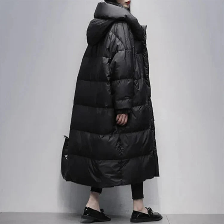 Drune | Lange Pufferjacke mit Daunenumhang