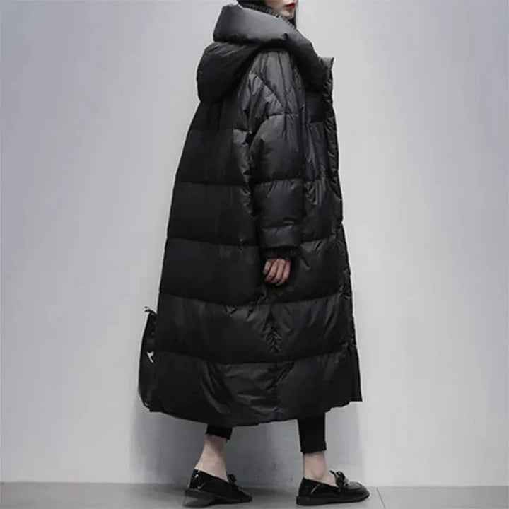 Drune | Lange Pufferjacke mit Daunenumhang