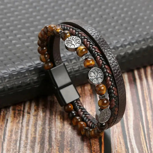 Drune | Lederarmband Im Antiken Stil Mit Metallverschluss